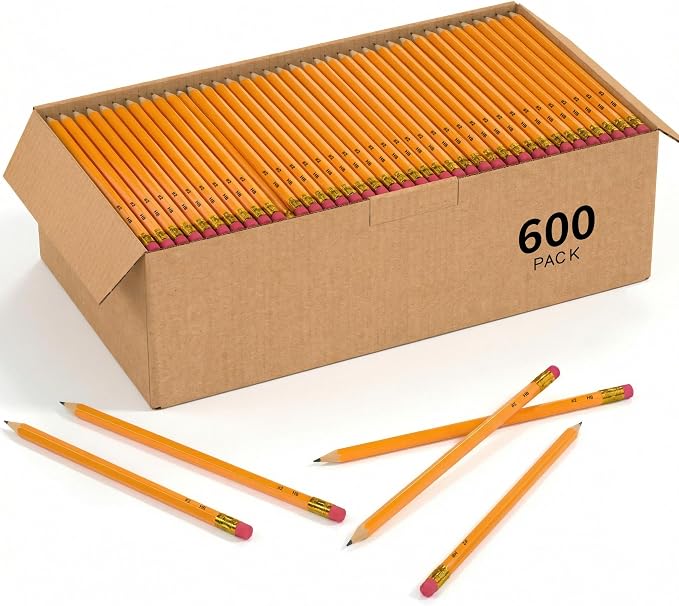 Wood-Cased #2 HB Pencils, 600 Pack Sharpened Yellow Pencils by Unknown