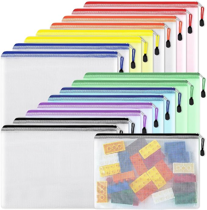 EOOUT 16pcs Mesh Zipper Pouch, Board Game Storage Bags by EOOUT