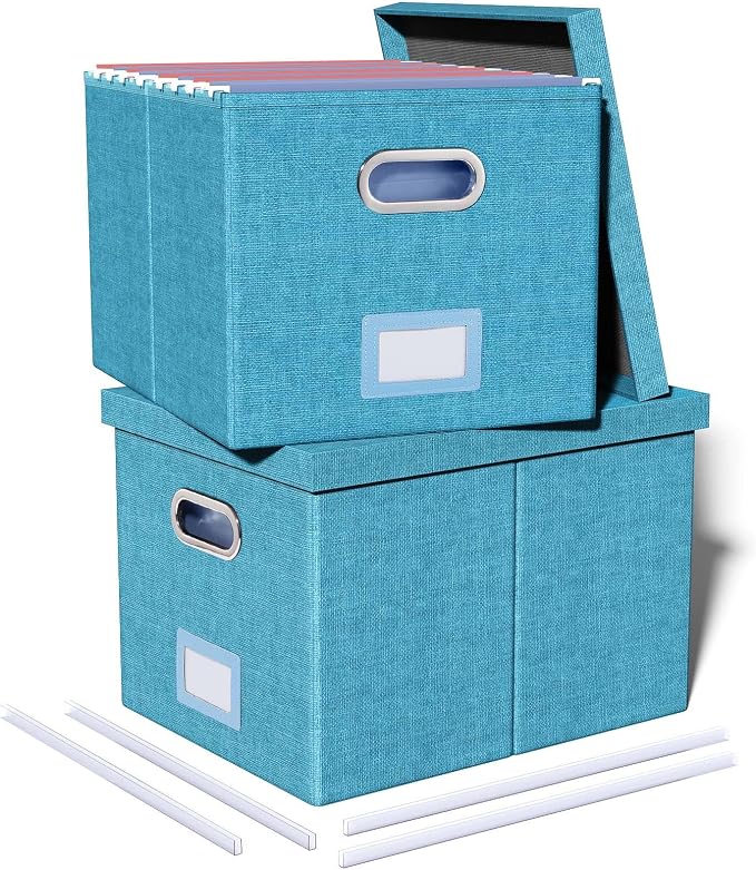 Oterri 2 Pack File Storage Organizer, Document Organizer, Portable File Box by Oterri