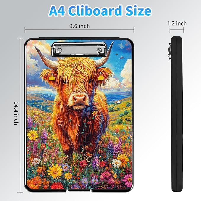 Clipboard with Storage, A4 High Capacity Clip Boards 14.4 x 9.6, Heavy Duty - Image 2