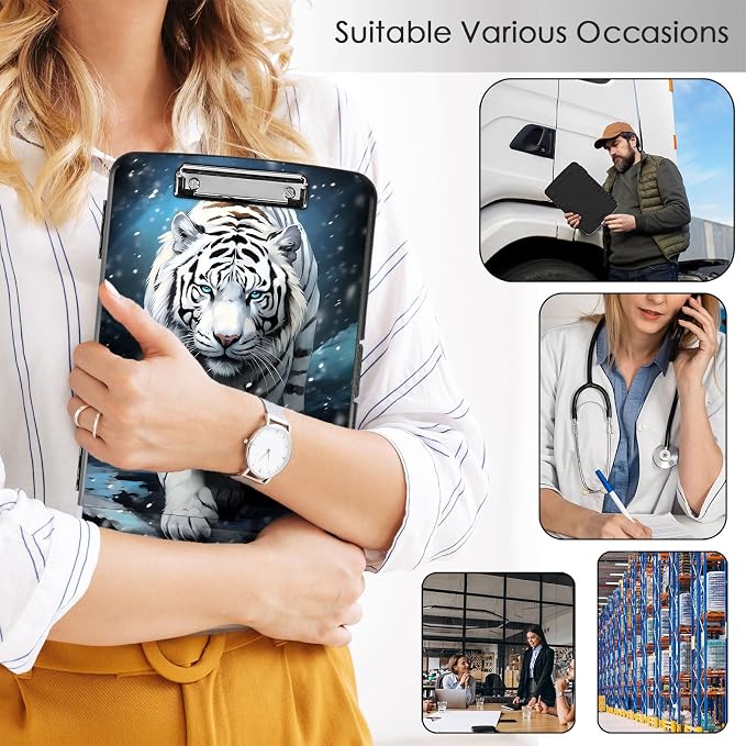 Clipboard with Storage, Office Supplies Nursing Clipboards Folder with Pen - Image 4