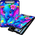 Blue Elephant Flowers A4 Clipboard by Unknown