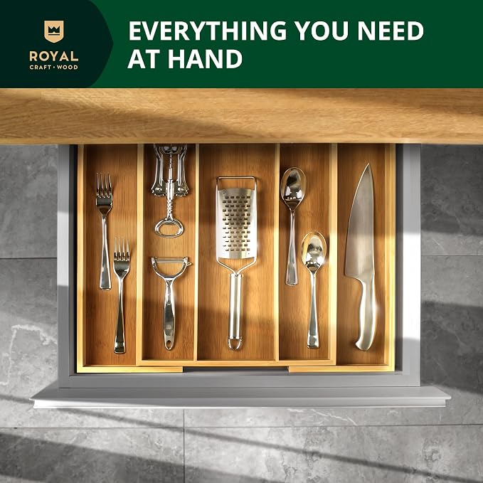 Luxury Bamboo Kitchen Drawer Organizer - Image 4
