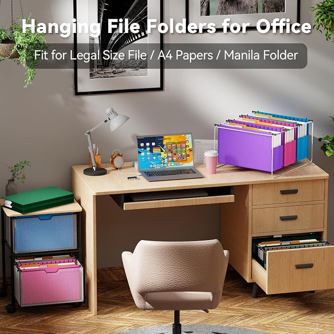 Ansook Legal Size Hanging File Folders Extra Capacity, Expandable 4" Legal Size - Image 7