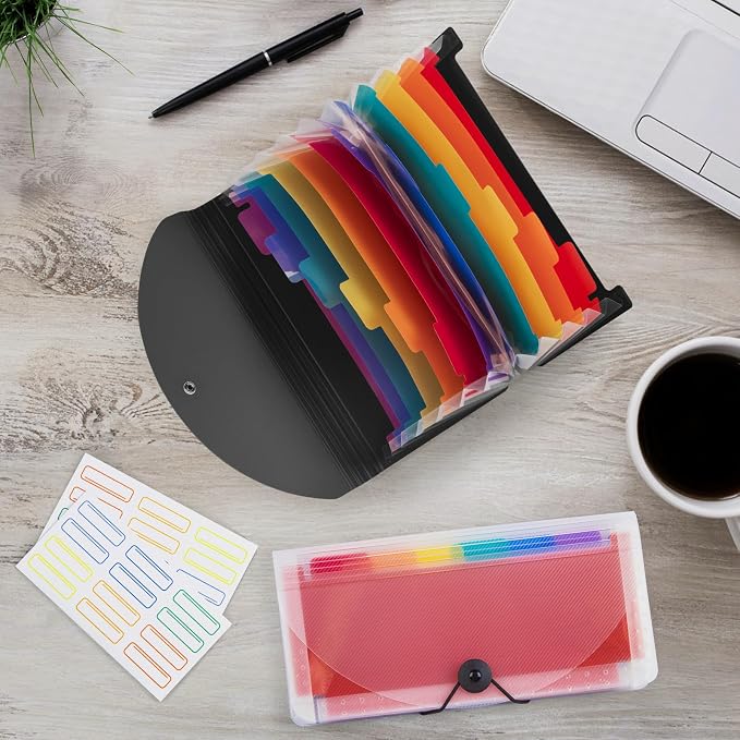13 Pocket A6 Receipt Organizer, 2 Pack Small Accordion File Organizer, Coupon - Image 5