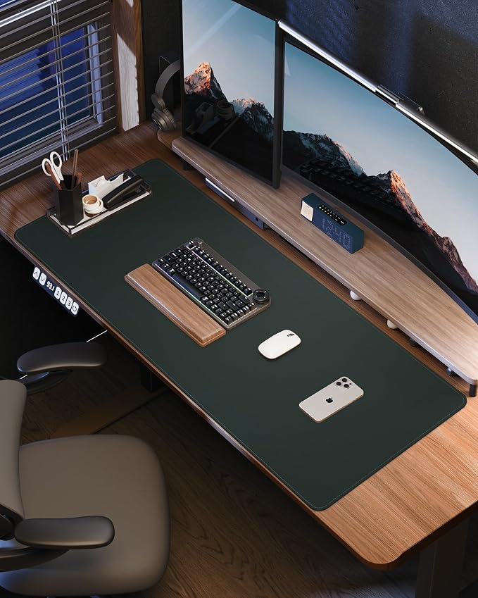Leather Desk Pad Protector, Office Desk Mat, Large Mouse Pad, Non-Slip Desk - Image 6