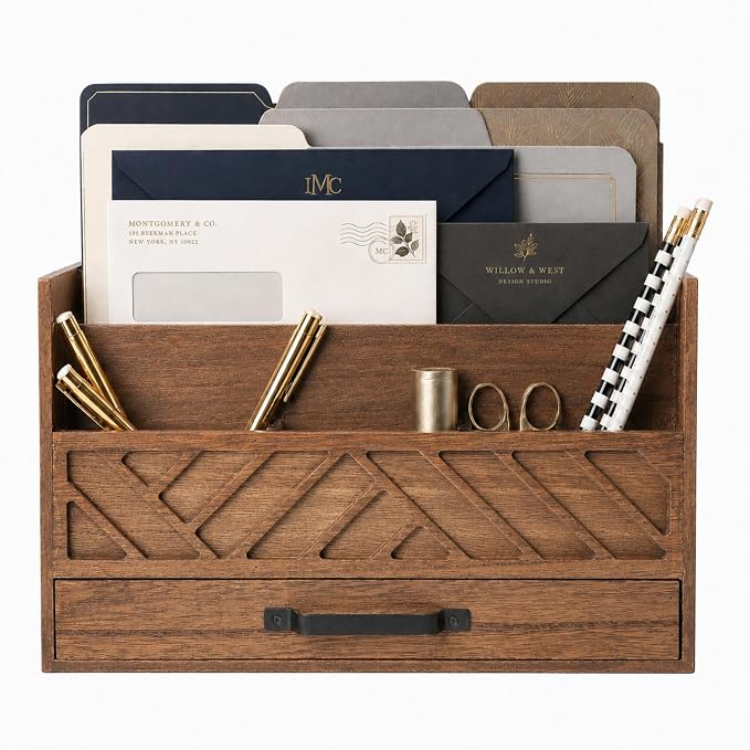 BLU MONACO | Wooden Mail Organizer by Blu_Monaco