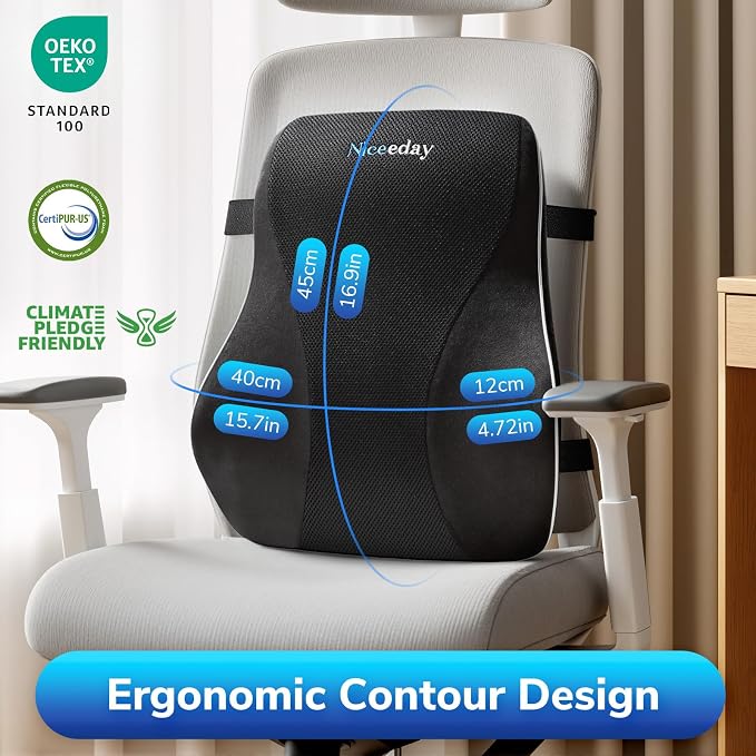 Niceeday Lumbar Support Pillow for Office Chair Car Back Support Pillow - Image 8