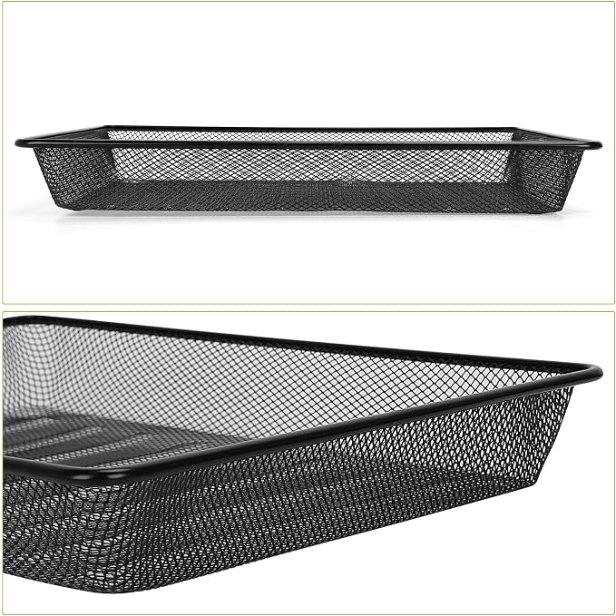 Office Metal Mesh Basket for Desk, Single Paper Tray Organizer, Turn in Trays - Image 6