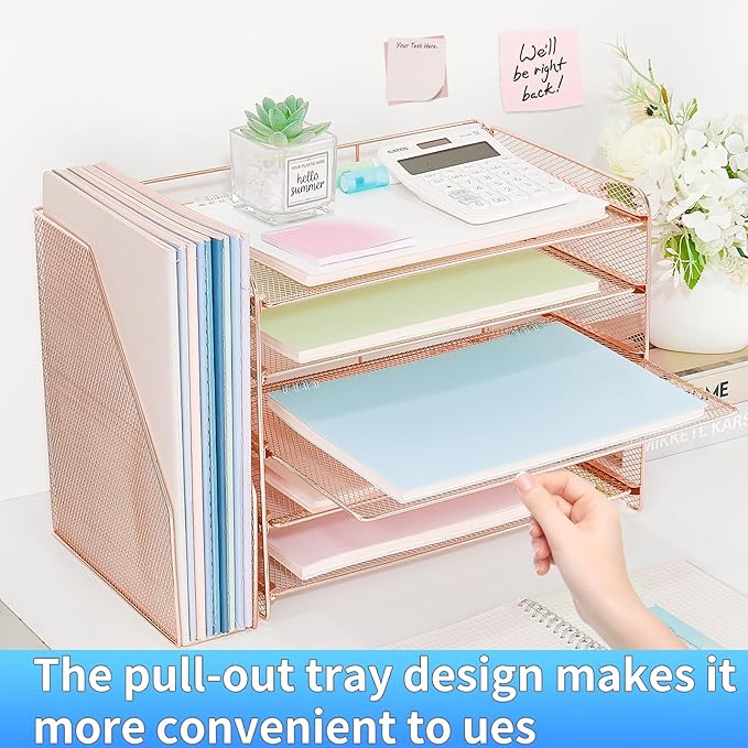 OPNICE Desk Organizer, 5-Tier Paper Organizer Letter Tray - Image 4