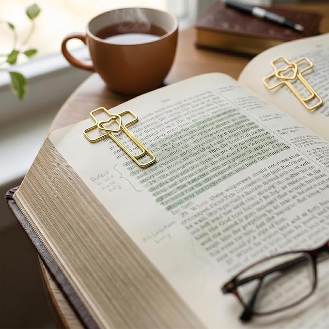 80 PCS Gold Heart Cross Paper Clips, Journaling, Church Events, Teacher - Image 6