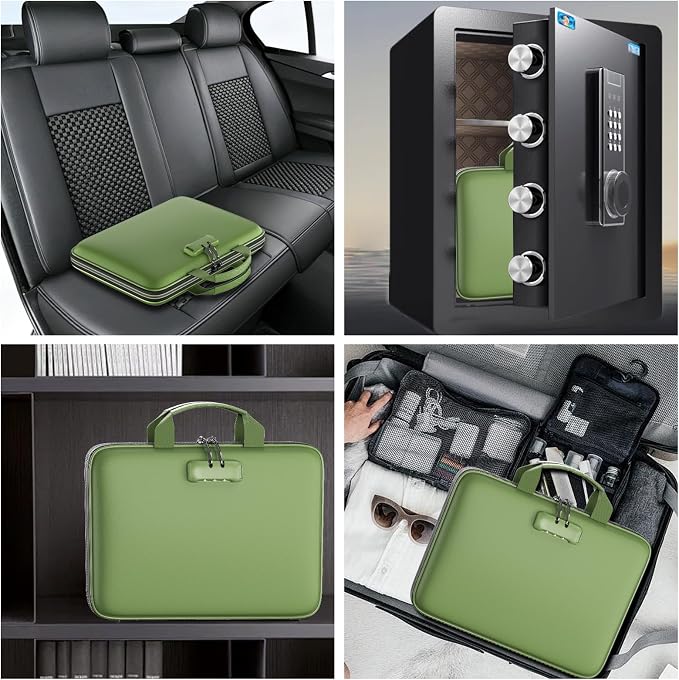 Fireproof File Organizer with Lock, Hard Case Fireproof Document Box with 13 - Image 6