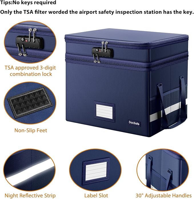 DocSafe File Box with Lock, Large Portable Home Office Filing Safe - Image 4