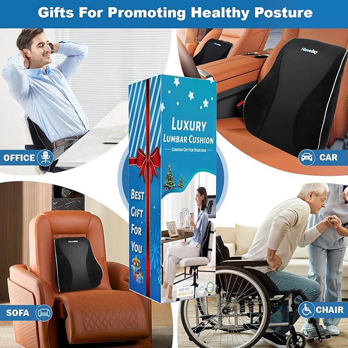 Lumbar Support Pillow for Office Chair Car, Gaming Chair Lower Back Pain Relief - Image 7