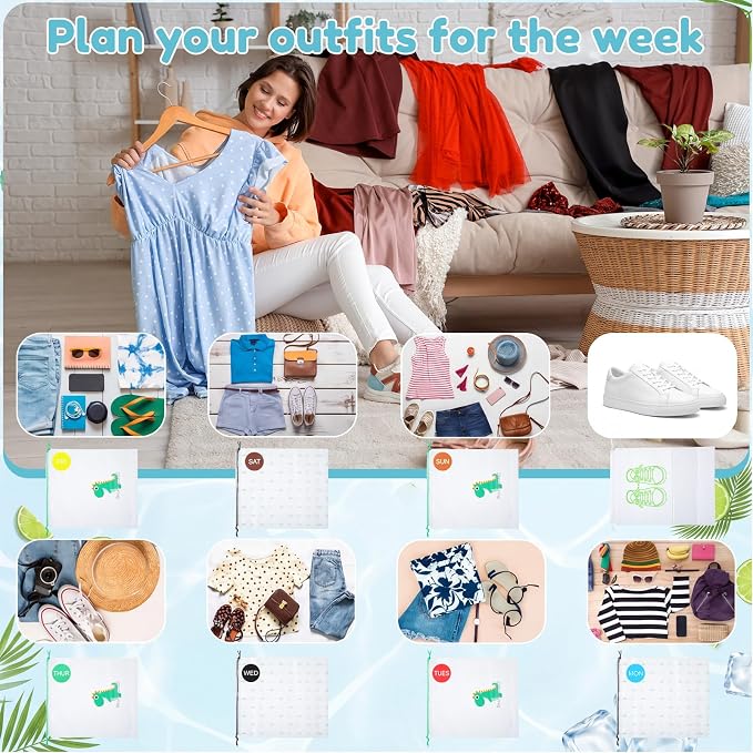 Woanger 16 Pcs Packing Cubes for Travel, Days of The Week Suitcase Organizers - Image 6
