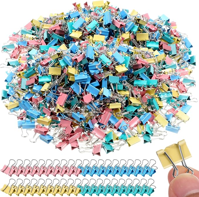 Jetec 500 Pieces 0. 6 Inch Colorful Binder Clips Bulk Small Paper Clamps Metal by Jetec