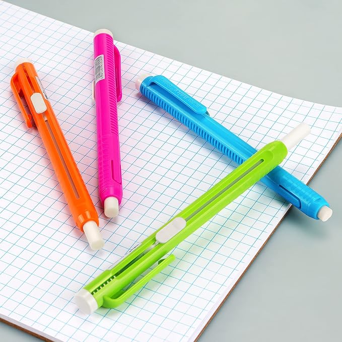 Retractable Mechanical Eraser Pen, Pen-Style Erasers, 4 Pack - Image 6