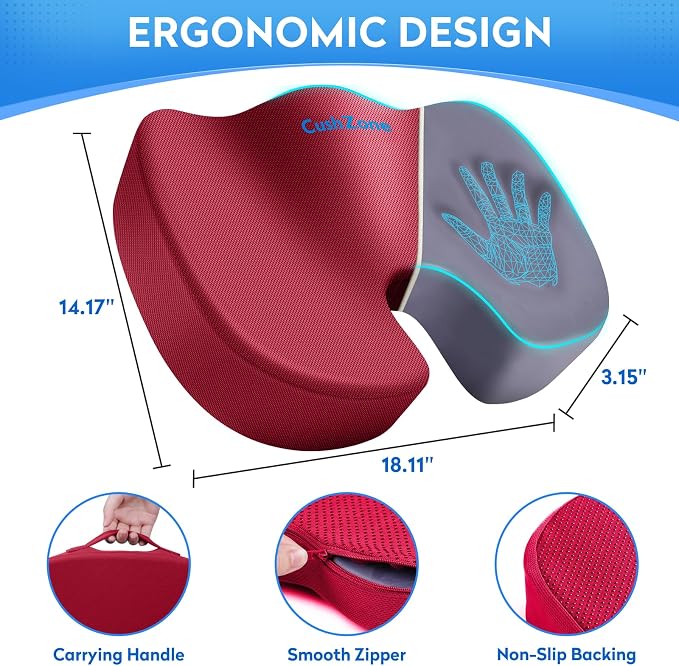 CushZone Seat Cushion, Office Chair Cushions, Car Seat Cushion, Non-Slip - Image 4
