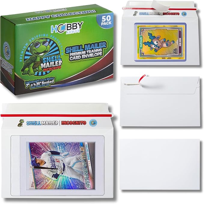 50 Pack Shell Mailer Incognito Trading Card Envelopes by Hobby Armor, Perfect by HobbyArmor