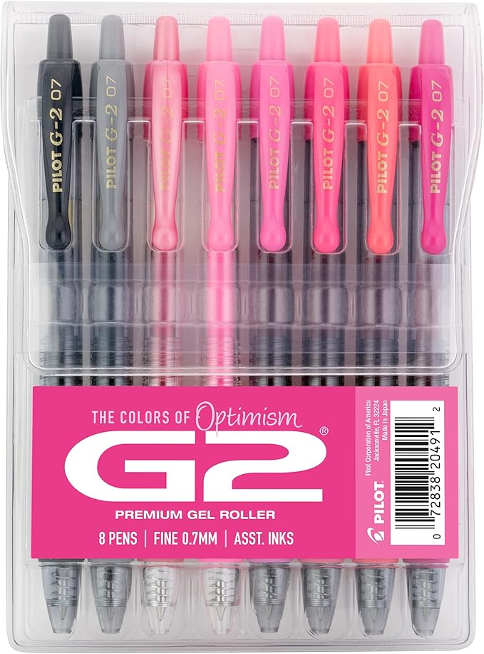 Pilot G2 Premium Gel Roller Pens, G2 Boost Pink Pens Pack, The Colors of by PilotCorporationofAmerica