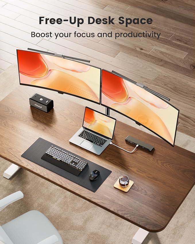 ErGear Dual Monitor Stand, Heavy Duty Adjustable Monitor Desk Mount - Image 9