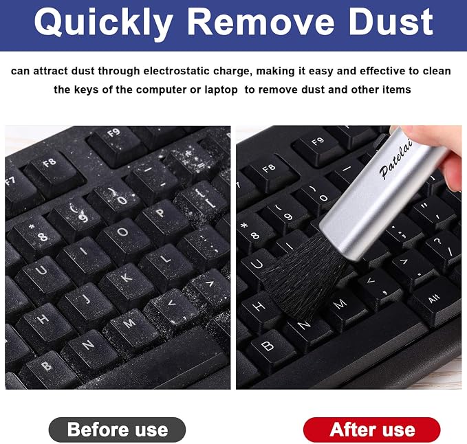 Patelai 6 Pack Retractable Keyboard Cleaning Brushes, Anti-Static Soft Bristle - Image 4