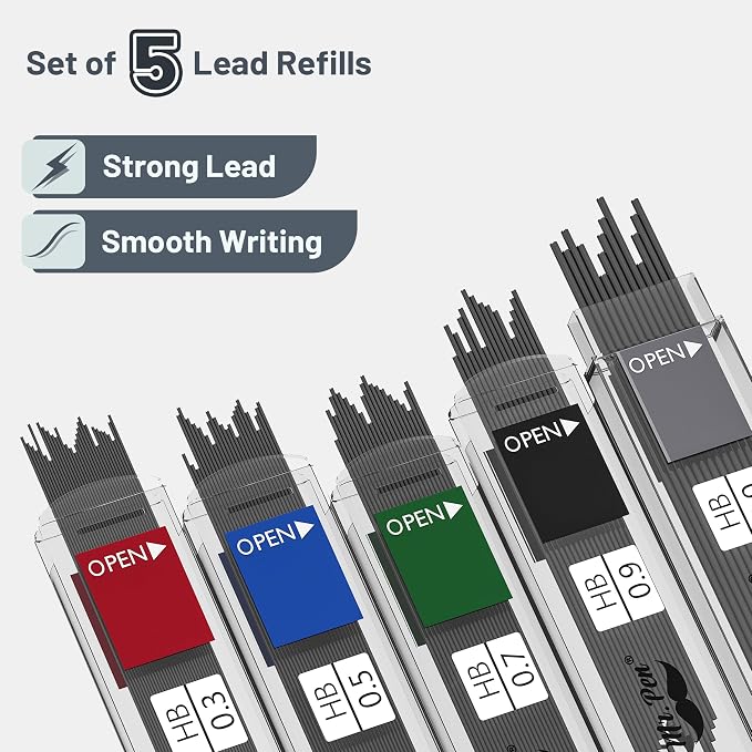 Mr. Pen- Art Mechanical Pencil Set, 5 Mechanical Pencils, 5 HB Lead Refills & - Image 3