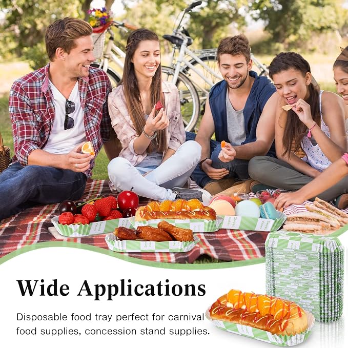 Yinkin 300 Pcs Paper Hot Dog Trays Valentine's Day 6 Inch Food Trays Concession - Image 6