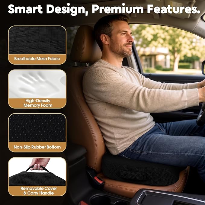 TushGuard Office/ Car Seat Cushion, Non-Slip Sciatica & Back Coccyx Tailbone - Image 6