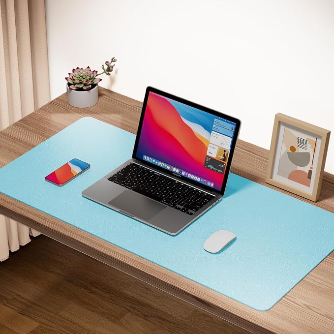 ‎Boutilon Leather Desk Pad Protector, Non-Slip Mouse Pad, Laptop Desk Pad - Image 2
