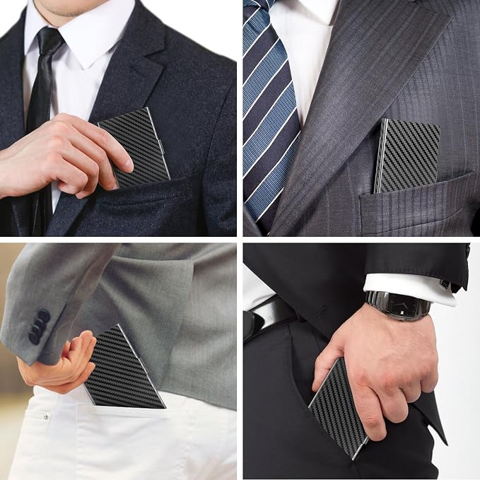 MaxGear Stainless Steel Business Card Holder, Slim Card Case, Buckle Closure - Image 7