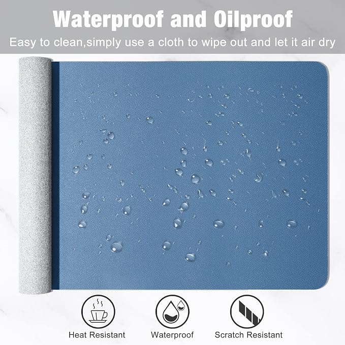 Hsurbtra Desk Pad, 35.5" x 17" PU Leather Desk Mat, XXL Extended Mouse Pad - Image 6