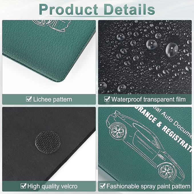 UYYE Car Registration and Insurance Card Holder, Vehicle Glove Box Car Organizer - Image 3