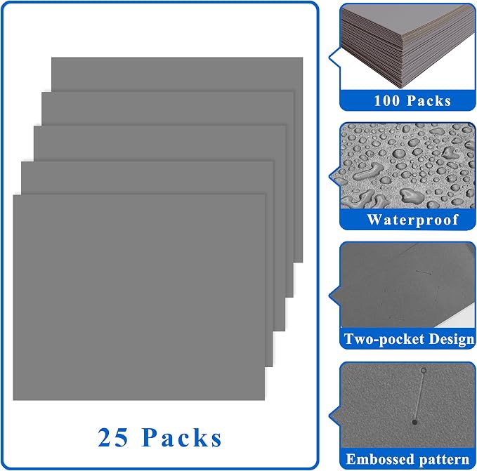 Zzrywuty File folders with Pockets, 25 Pack Paper Folders with Card Slot - Image 5