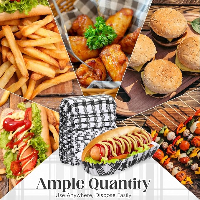 Yinkin 300 Pcs Paper Hot Dog Trays Valentine's Day 6 Inch Food Trays Concession - Image 4