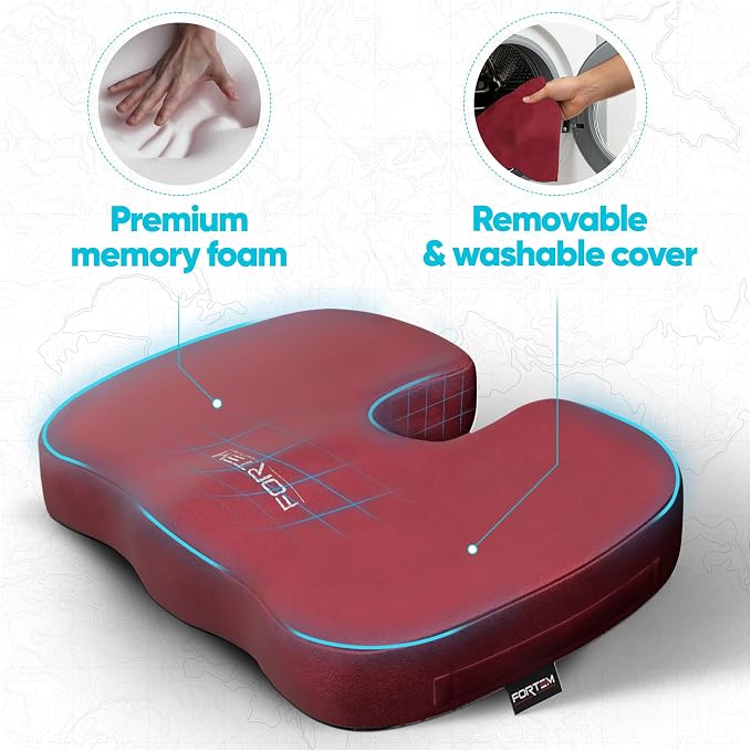 FORTEM Seat Cushion, Office Chair Cushion, Memory Foam Car Seat Cushions - Image 3
