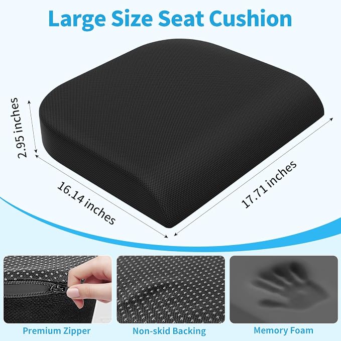 TranquilRelax Large Seat Cushion, Memory Foam Cushion - Image 3