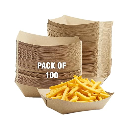 2lb Natural Kraft Paper Food Trays by Unknown