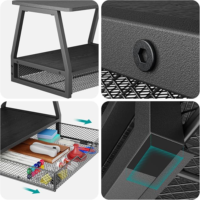 2-Tier Printer Stand with Storage, Desktop Organizer - Image 8
