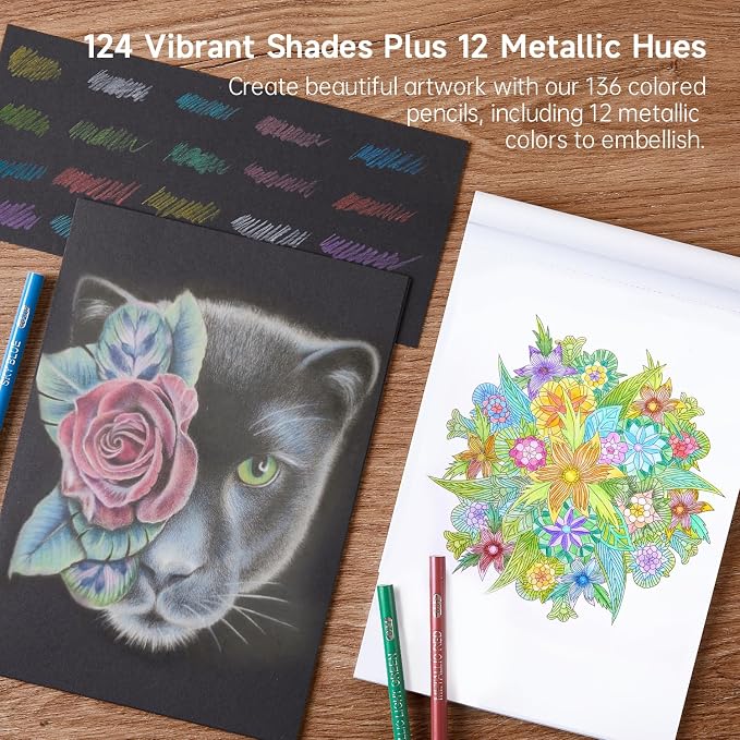 Shuttle Art 136 Color Pencils for Adult Coloring Book, Soft Core Colored - Image 5