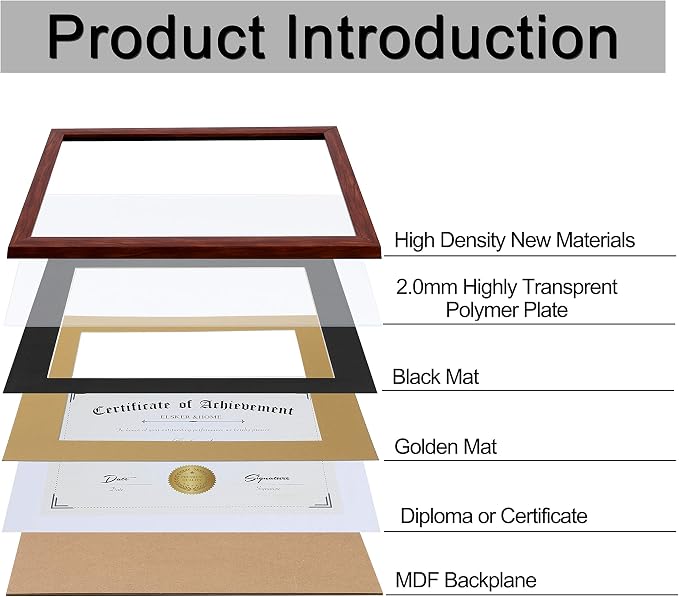 ELSKER&HOME 8.5x11 Diploma Frame Coffee Color - Image 5
