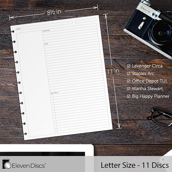 Eleven Discs Discbound Paper, Letter Size Project Planning Sheets - Image 4