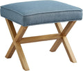Amazon Basics Small Ottoman Foot Rest, Mid-Century Modern X Square Upholstered by AmazonBasics
