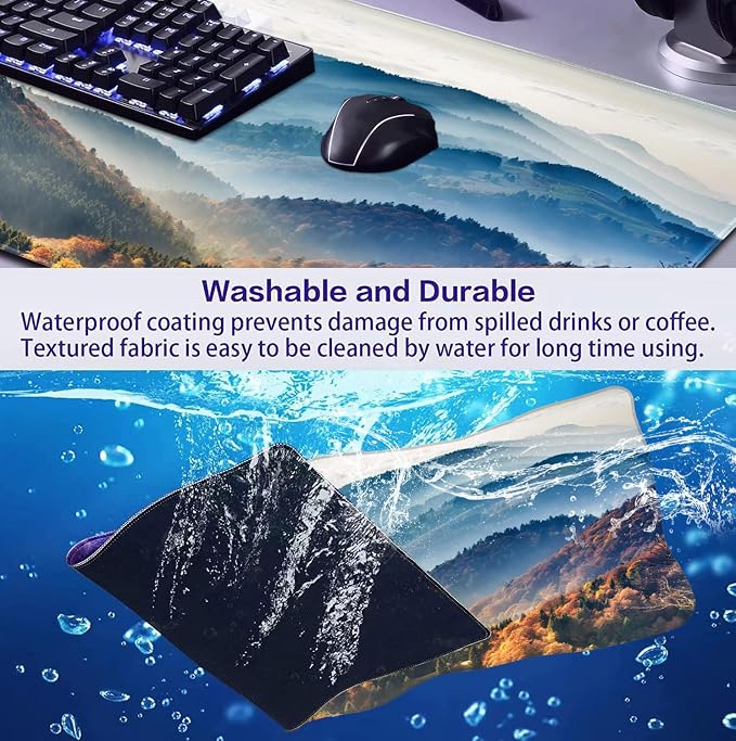 Large Mountain View Patterned Mouse Pad, Anti Slip Gaming Keyboard Desk Pad | - Image 7