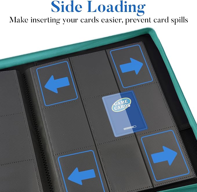 Premium Zip Card Binder, Fabmaker 9 Pocket Trading Card Binder, PU Cover Zipper - Image 5