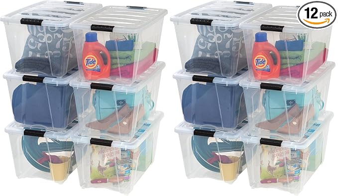 IRIS USA 54 Qt Stackable Plastic Storage Bins by IRISUSA