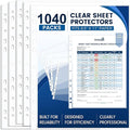 1040 Pack Clear Sheet Protectors 8.5 x 11 Inch Easy-Open, Transparent Plastic by Ovlospa