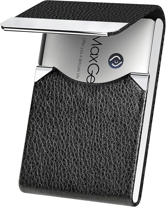 MaxGear Business Card Holder, PU Leather Business Card Case Pocket Card Holders by MaxGear