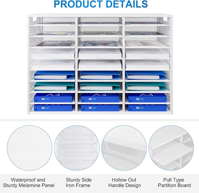 Mail Sorter Adjustable Countertop Mail Holder, Heavy Duty Literature Organizer - Image 8