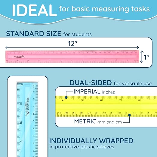 Blue Summit Supplies 30 Plastic Rulers Bulk - Image 3
